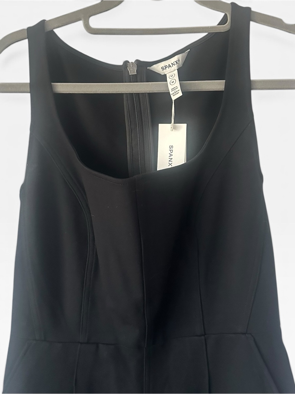 SPANX Ponte Corset Jumpsuit Black Barrel Leg NWT M - Picture 4 of 9
